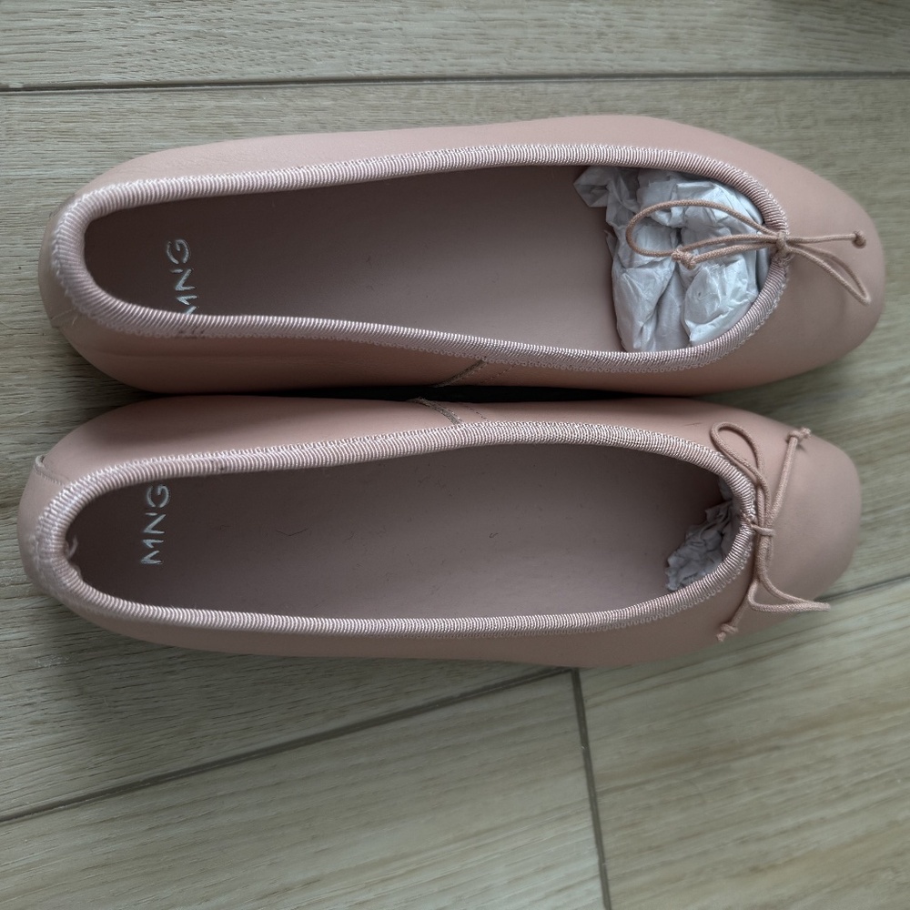Mango Leather Ballet Flats